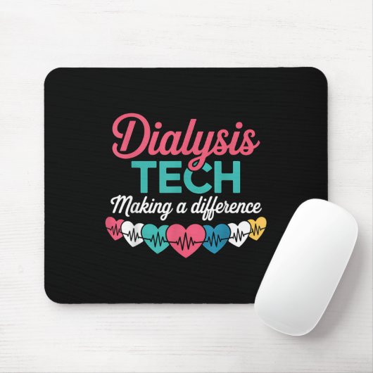 Dialysis Tech Making A Difference Technician Heart Mousepad (Mit Mouse)