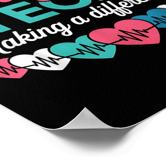 Dialysis Tech Making A Difference Technician Heart Poster (Ecke)