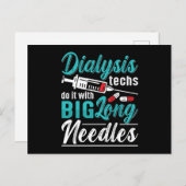 Dialysis Techs Do It With Big Long Needles Nurse Postkarte (Vorne/Hinten)