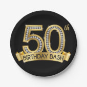 Diamant-50. Geburtstag Pappteller (Vorderseite)