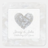 Diamant 60. Hochzeitsheim Quadratischer Aufkleber (Vorderseite)