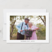 Diamant 60. Hochzeitstag. Minimalistisches Foto Einladung (Rückseite)