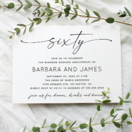 Diamant 60. Hochzeitstag. Minimalistisches Foto Einladung