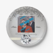 Diamant 60. Hochzeitstag verfügbar Pappteller (Vorderseite)