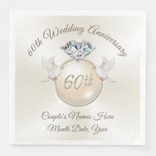 Diamant-60. Jahrestags-Servietten, personalisiert Serviette