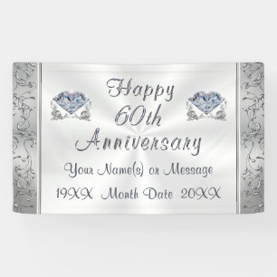 Diamant, 60. Jubiläumsbanner, Personalisiert Banner