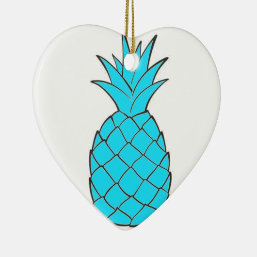 Diamant-Ananas-Herz-Verzierung Keramik Ornament (Rechts)