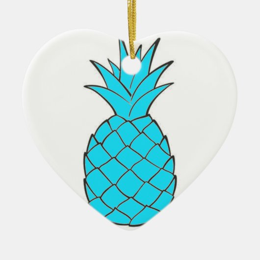 Diamant-Ananas-Herz-Verzierung Keramik Ornament (Vorne)