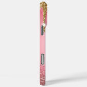 Diamant Anfangsbuchstabe D Gold Rosa Geschenk für Case-Mate iPhone Hülle (Rückseite / Rechts)