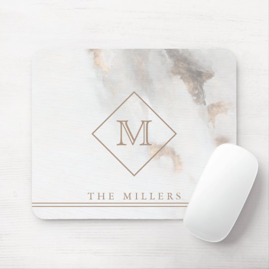 Diamant-Anfangsmonogramm, Personalisierter grauer Mousepad (Mit Mouse)