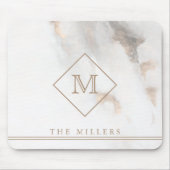 Diamant-Anfangsmonogramm, Personalisierter grauer Mousepad (Vorne)