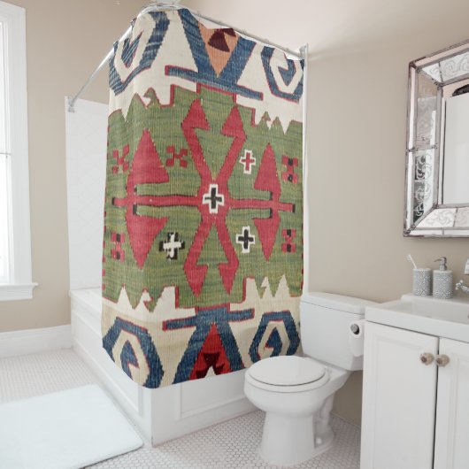 Diamant Arrow Konya Blue Green Cowboy Duschvorhang (Beispiel)