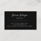 Diamant auf schwarzem Hintergrund mit Silberskript Visitenkarte (Rückseite)
