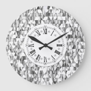 Diamant aussehen Imitat silber glänzen römische  Große Wanduhr