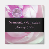 Diamant bei Pink Rose Personal Wedding Magnet (Vorne)
