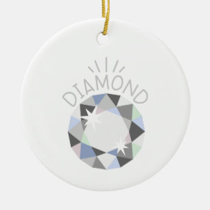 Diamant-Birthstone Keramik Ornament