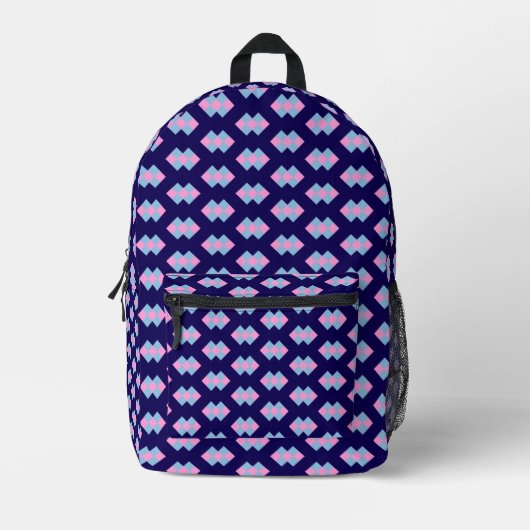Diamant Blau Bedruckter Rucksack (Vorderseite)