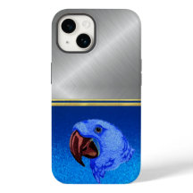 Diamant Blau Glitzer Papagei Vogel Liebhaber Hülle