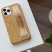 Diamant Bling Glitzer Kalligraphie Name Kupfer Case-Mate iPhone Hülle