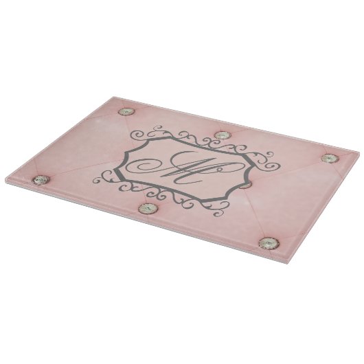 Diamant Bling Pink Tuflische Glasschneidplatte Schneidebrett (Ecke)