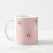 Diamant Bling Pink Tuflische Leder Kaffee-Cup Tass Kaffeetasse (Links)