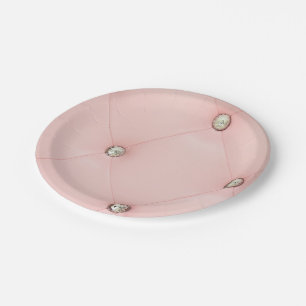 Diamant Bling Pink Tuflith Lederpapier Teller