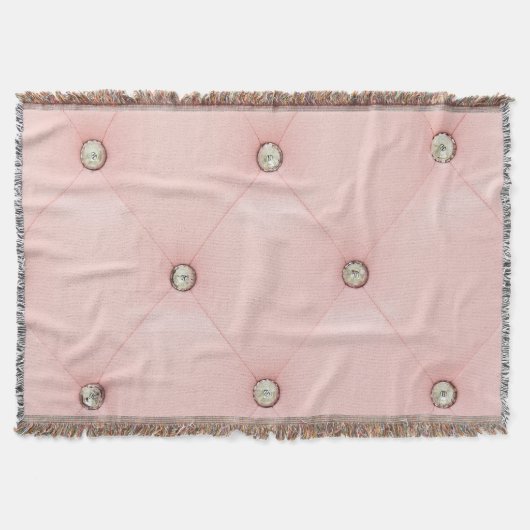 Diamant Bling Pink Tufted Lederwirbel Blanket Decke (Vorderseite)