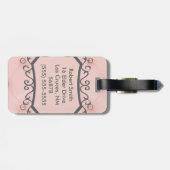 Diamant Bling Pink Tufted Monogram Gepäckanhänger (Rückseite horizontal)