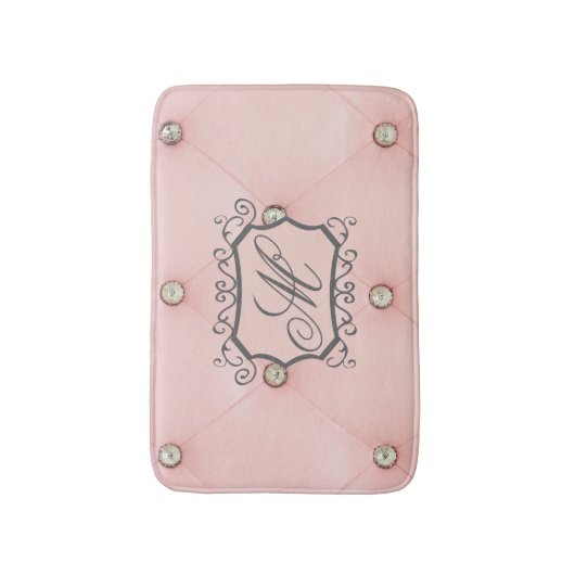 Diamant Bling Pink Tuftholz Muster Bath Mat Badematte (Vorderseite Vertikal)