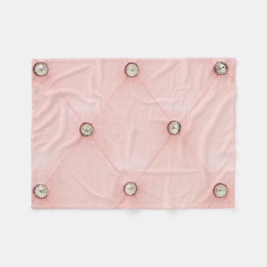 Diamant Bling Pink Tuftrollleder Fleece Blanket (Vorderseite (Horizontal))