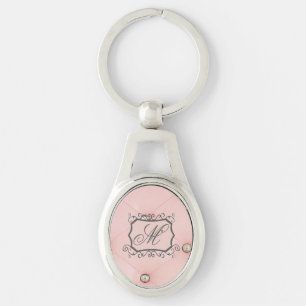 Diamant-Bling-Rosa-Tufted-Monogramm-Schlüsselanhän Schlüsselanhänger