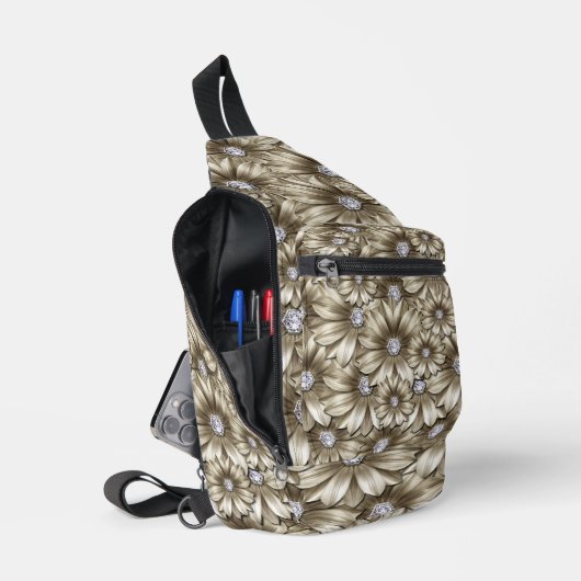 Diamant-Blume Crossbody Bag (Offen)