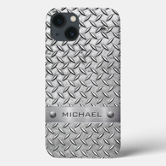 Diamant Cut Pattern Metallplatte Case-Mate iPhone Hülle (Rückseite)