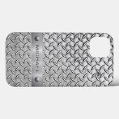 Diamant Cut Pattern Metallplatte Case-Mate iPhone Hülle (Rückseite (Horizontal))