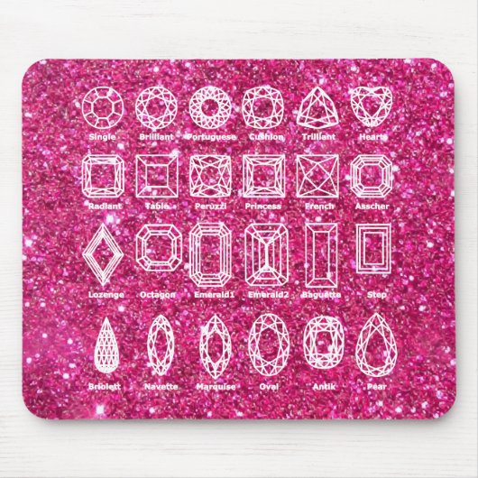 Diamant Cuts_Glitzer_pink Maus Pad Mousepad (Vorne)