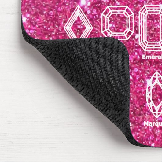 Diamant Cuts_Glitzer_pink Mousepad (Ecke)