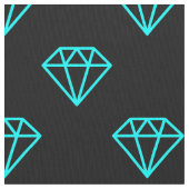Diamant - Cyan auf schwarz Stoff (Nahaufnahme)