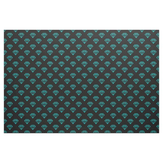 Diamant - Cyan auf schwarz Stoff (Yard (91,4 cm))