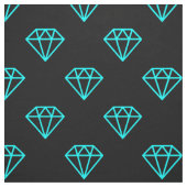 Diamant - Cyan auf schwarz Stoff (Muster)