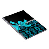 Diamant Damask (Aquamariner Glitzer) Notizblock (Rechte Seite)