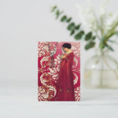 Diamant-Damask, FASCINATION in Rot & Pink Visitenkarte (Stehend Vorderseite)