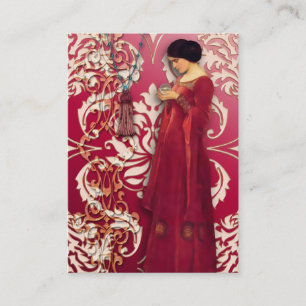 Diamant-Damask, FASCINATION in Rot & Pink Visitenkarte