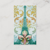 Diamant-Damast, EIFFEL-TURM im GOLD und Visitenkarte (Vorderseite)