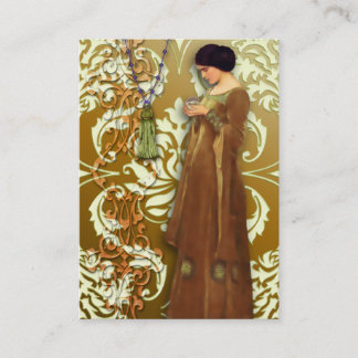 Diamant-Damast, FASZINATION im Gold u. Creme Visitenkarte