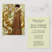 Diamant-Damast, FASZINATION im Gold u. Creme Visitenkarte (Vorne/Hinten)