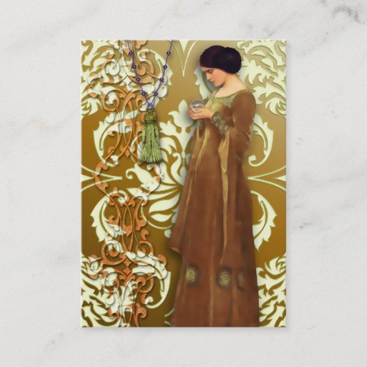 Diamant-Damast, FASZINATION im Gold u. Creme Visitenkarte (Vorderseite)