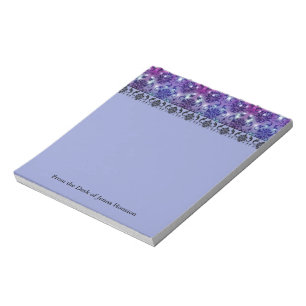 Diamant Damast, FEENLICHTER in Pflaume und Blau Notizblock