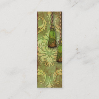 Diamant-Damast, MAROKKO in Rotem und in Chartreuse Mini Visitenkarte