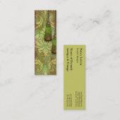 Diamant-Damast, MAROKKO in Rotem und in Chartreuse Mini Visitenkarte (Vorne/Hinten)