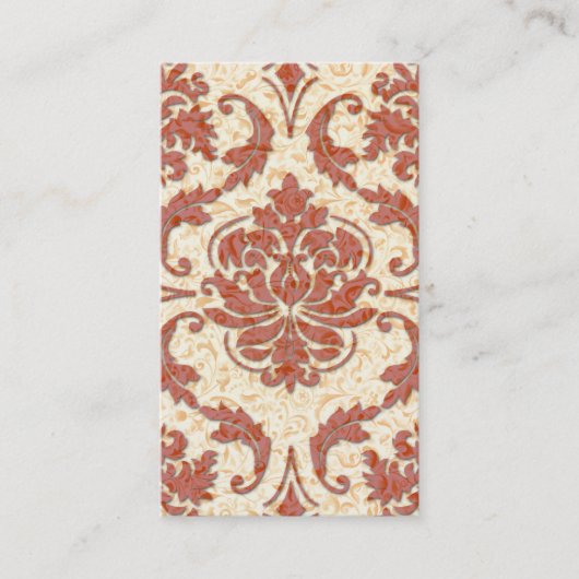 Diamant-Damast, NOUVEAU DRUCK in Rotem und in Visitenkarte (Vorderseite)